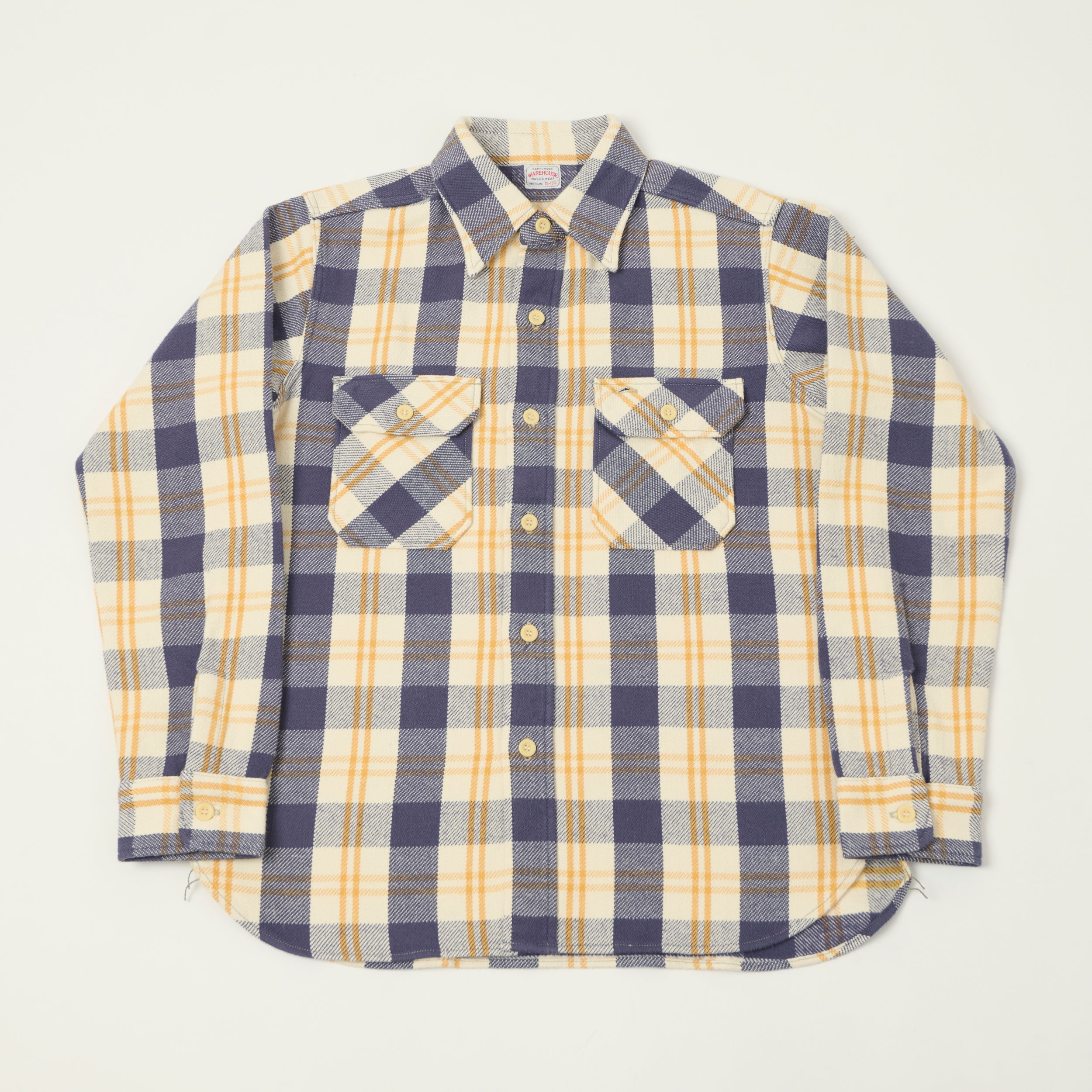 Warehouse & Co 3104 Plaid Flannel Shirt - Navy/Off White