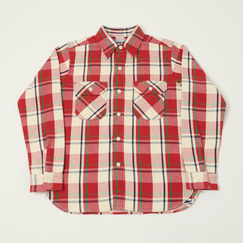 Warehouse & Co 3104 Plaid Flannel Shirt - Red/Off White