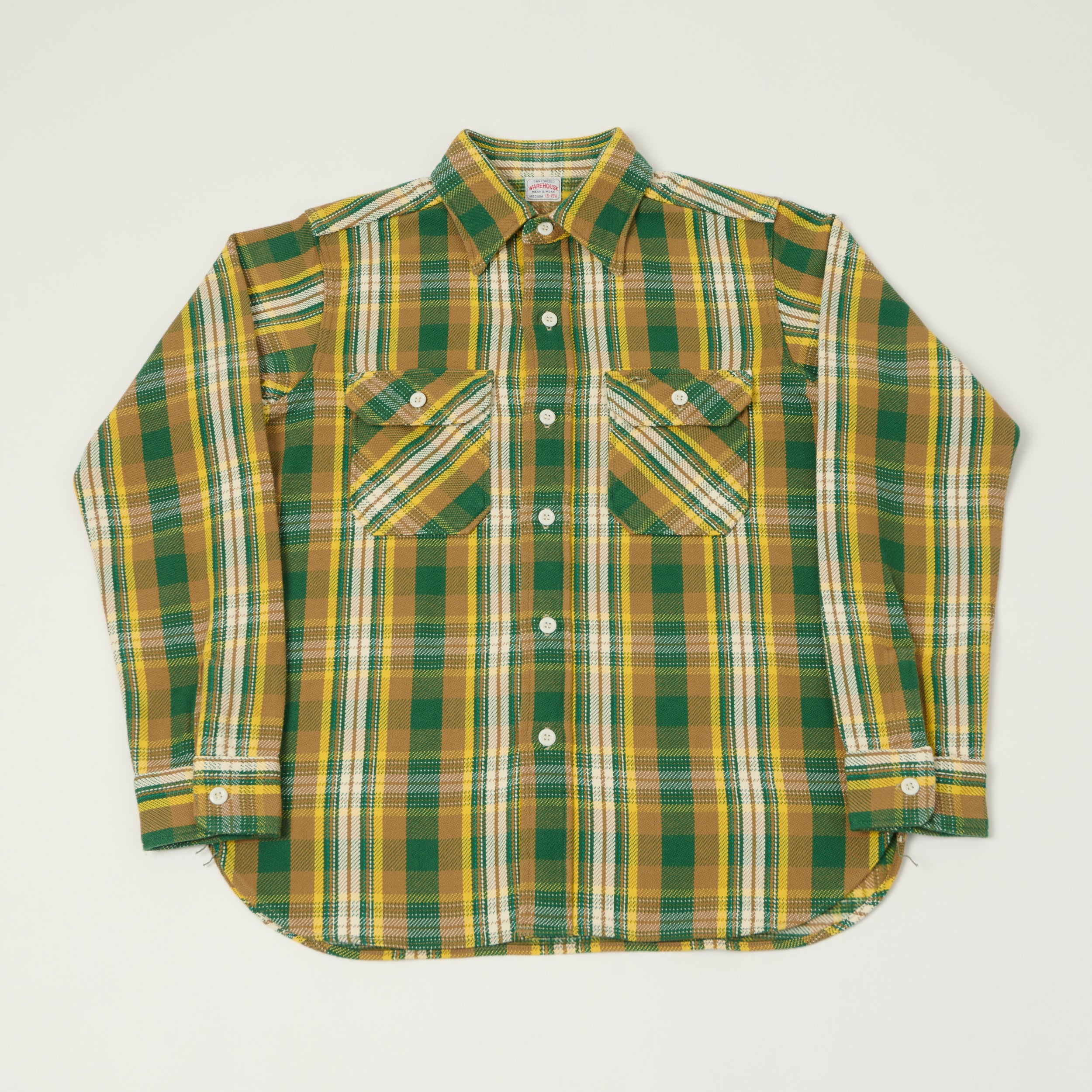 Warehouse & Co 3104 Plaid Flannel Shirt - Green/Ivory