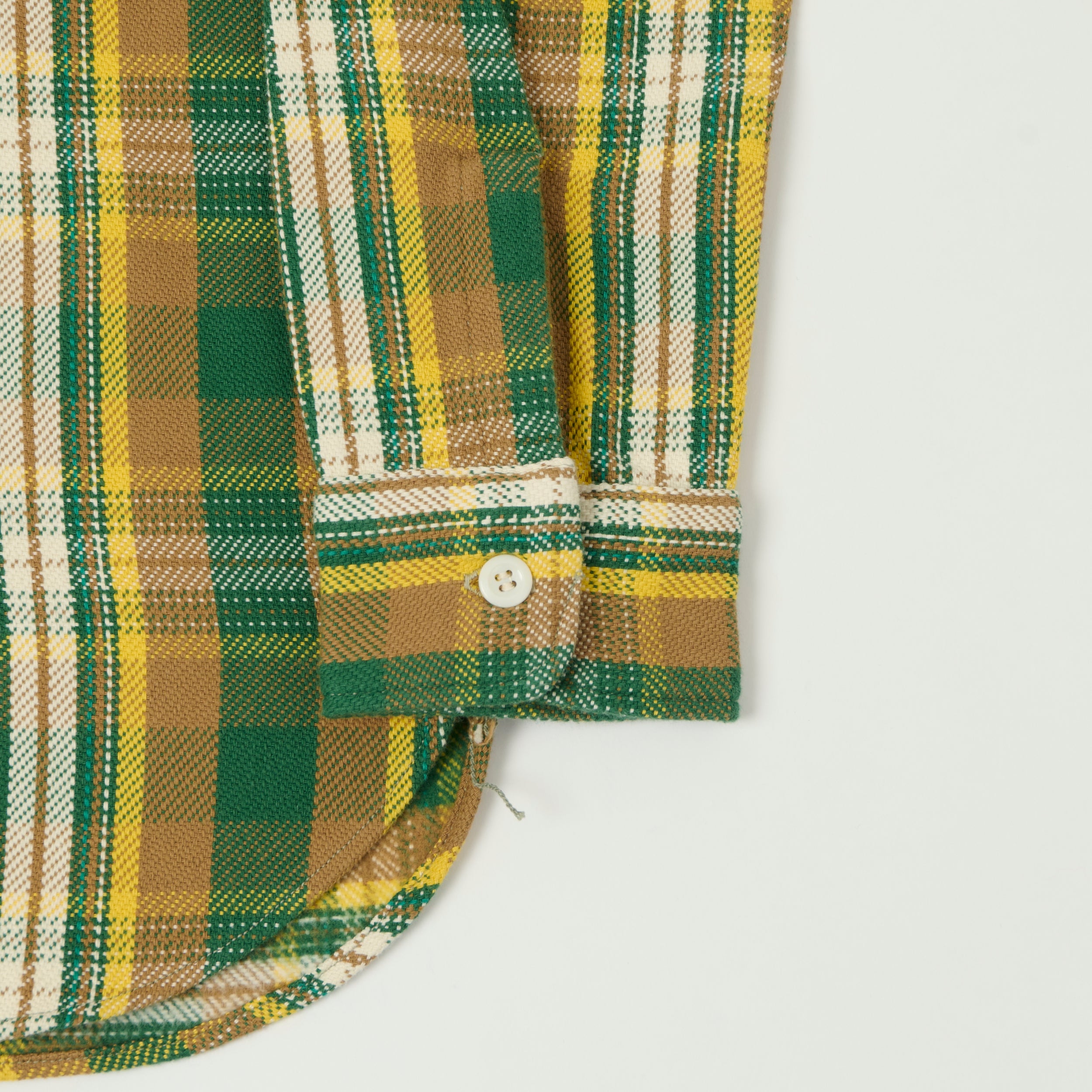 Warehouse & Co 3104 Plaid Flannel Shirt - Green/Ivory