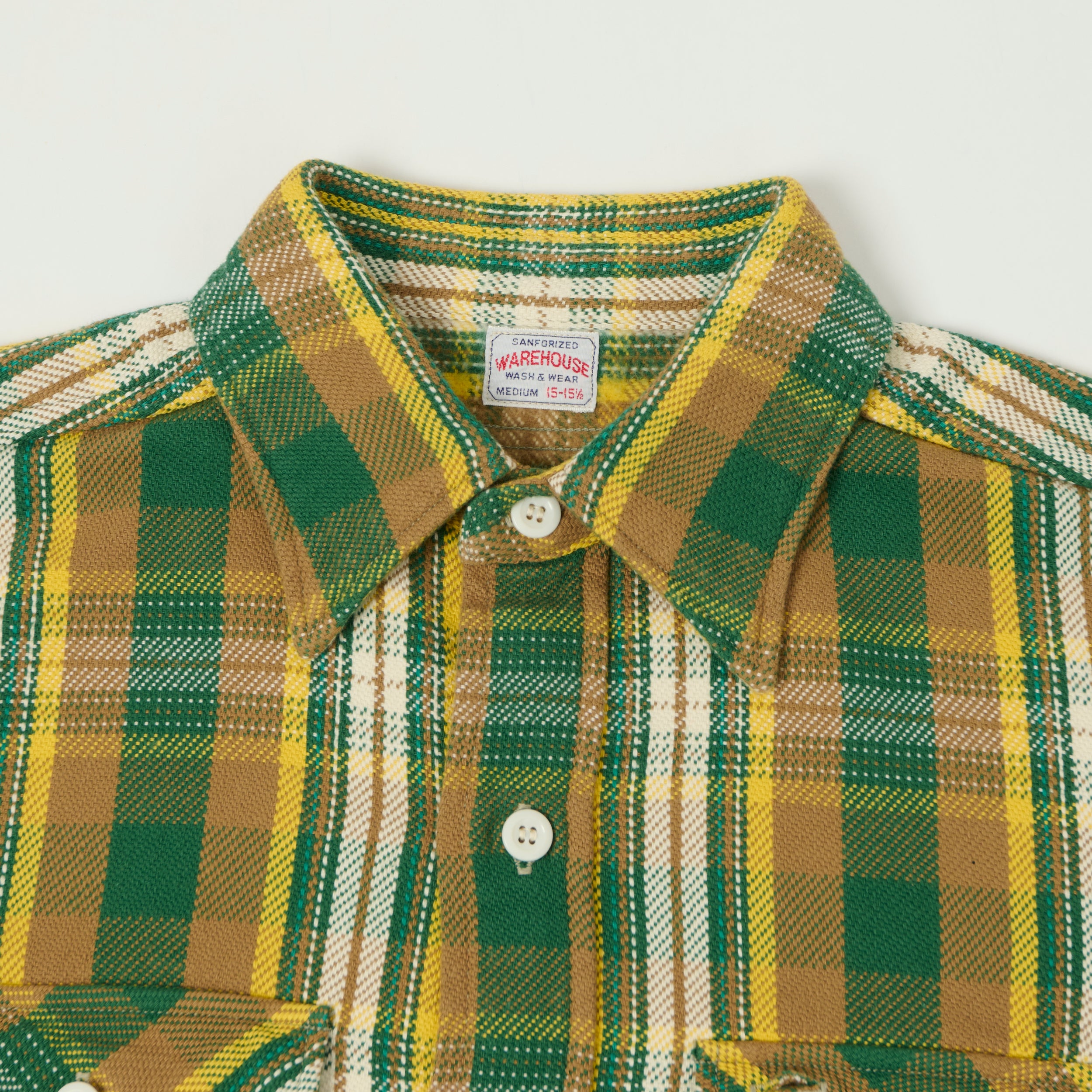 Warehouse & Co 3104 Plaid Flannel Shirt - Green/Ivory