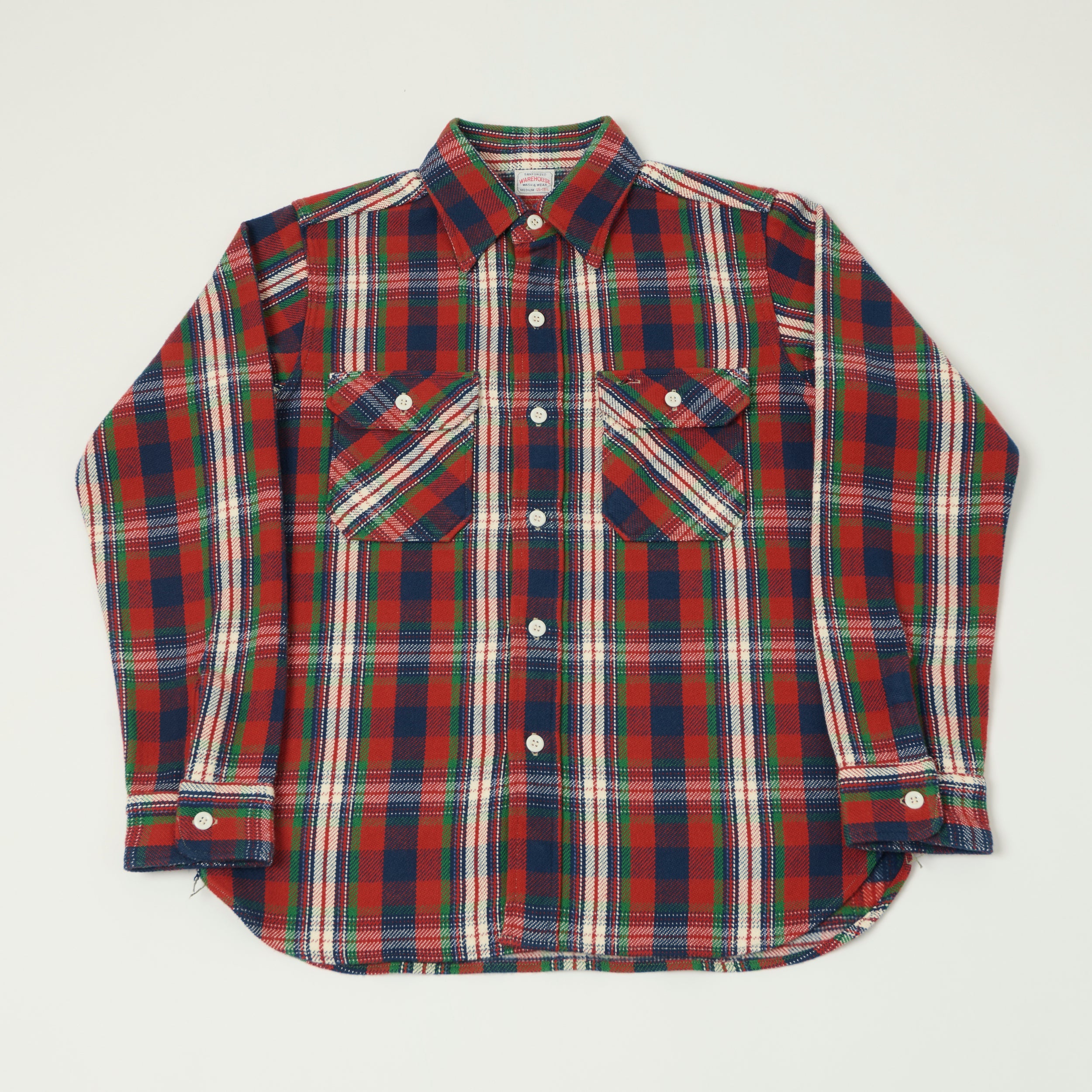 Warehouse & Co 3104 Plaid Flannel Shirt - Red/Ivory