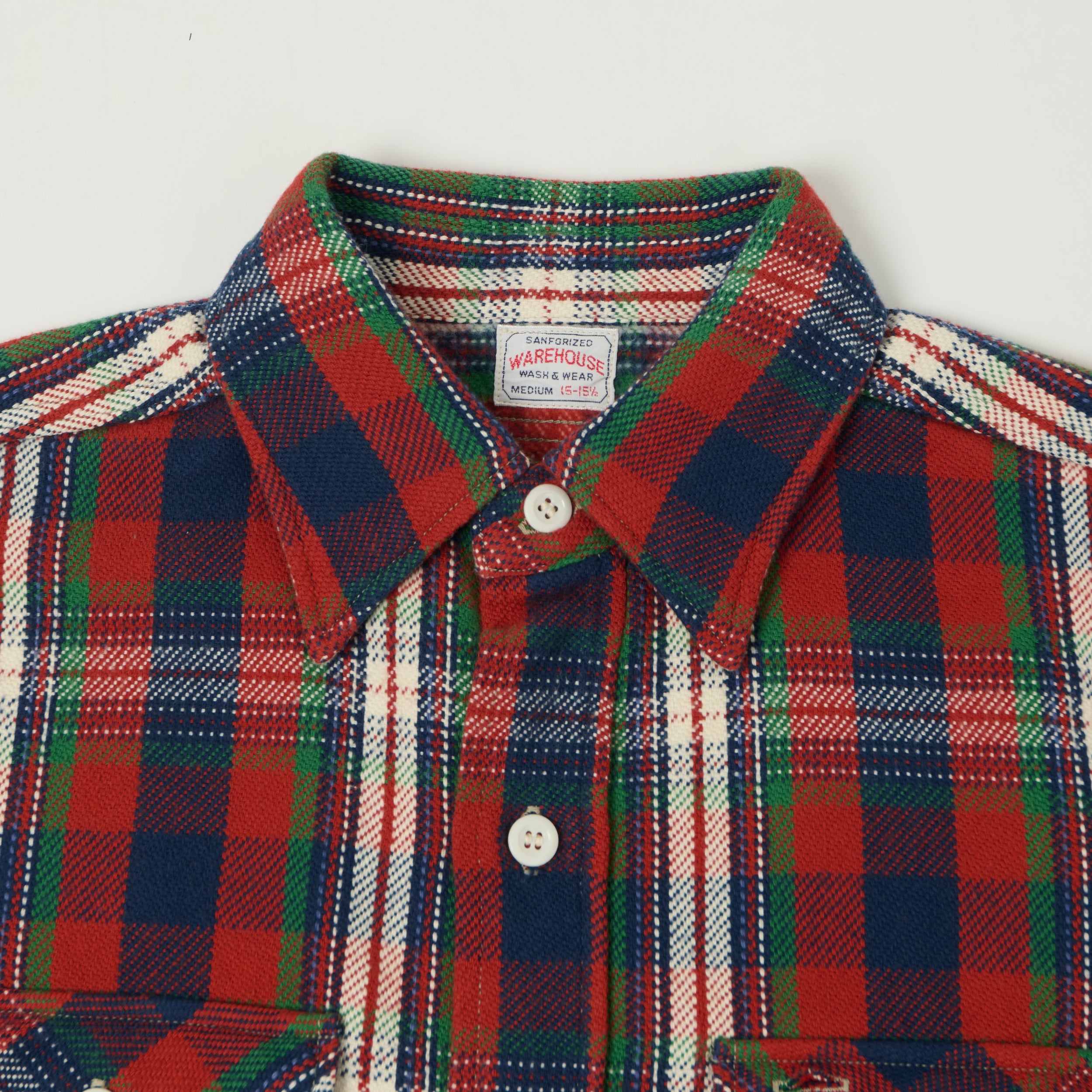 Warehouse & Co 3104 Plaid Flannel Shirt - Red/Ivory