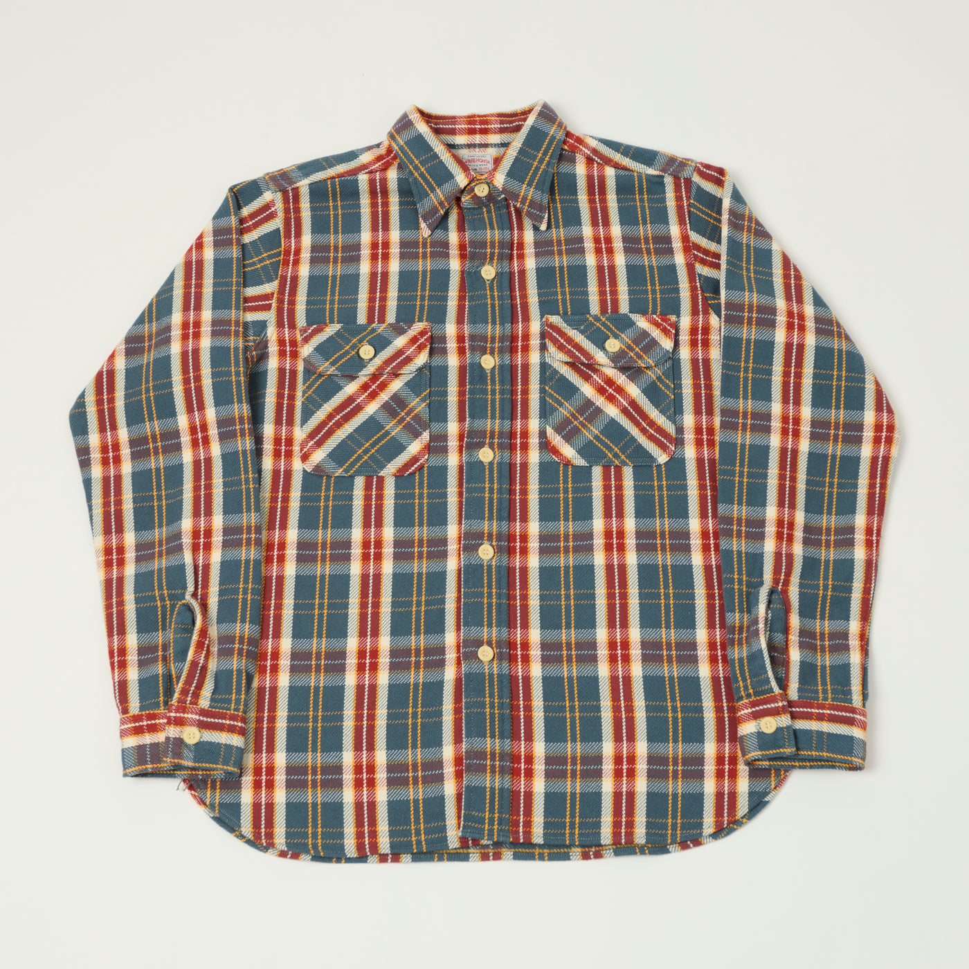 Warehouse & Co 3104 Plaid Flannel Shirt - Navy/Ivory