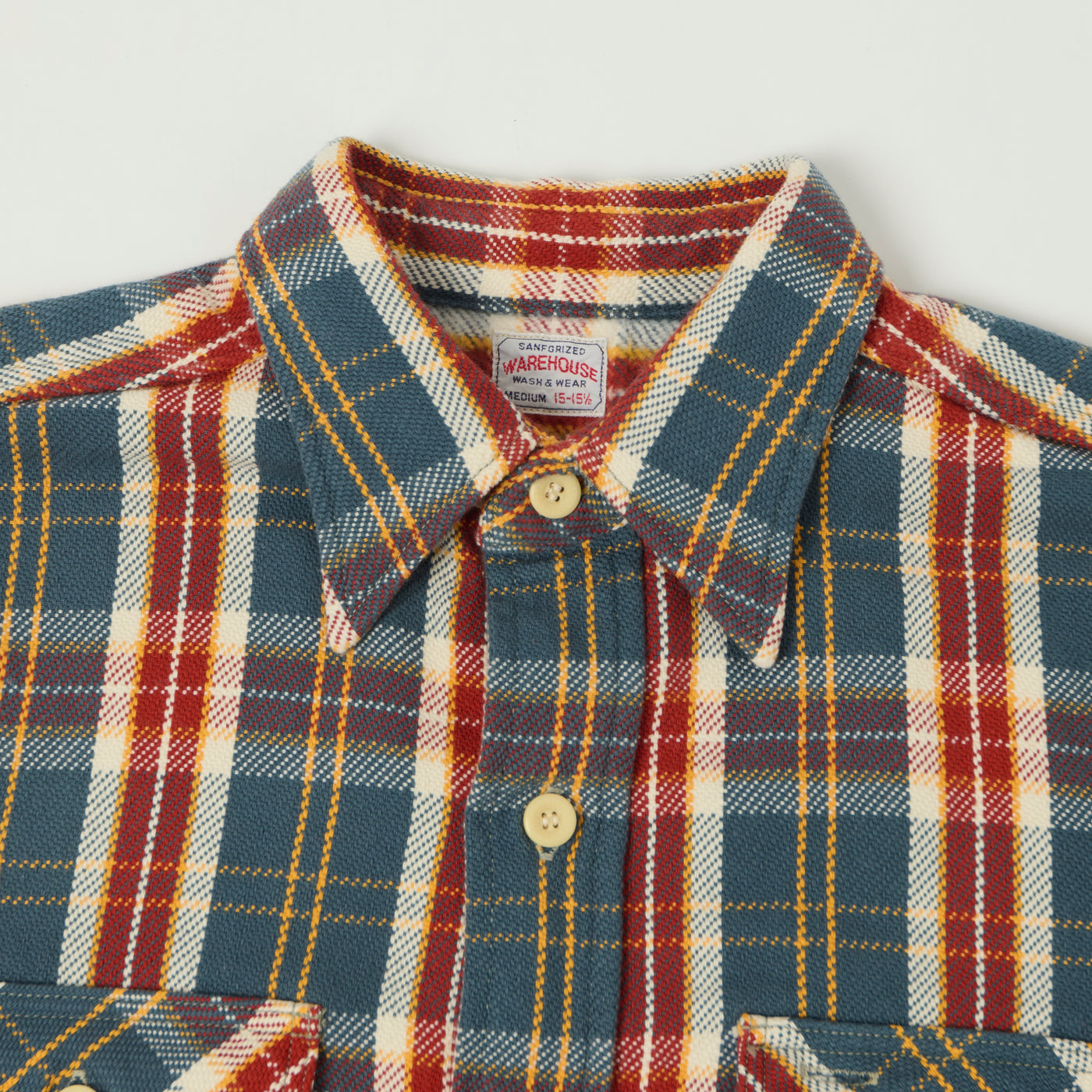 Warehouse & Co 3104 Plaid Flannel Shirt - Navy/Ivory