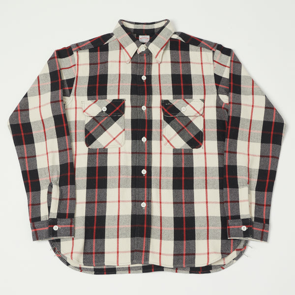 Warehouse 3104 Flannel Shirt 'B Pattern' - Black