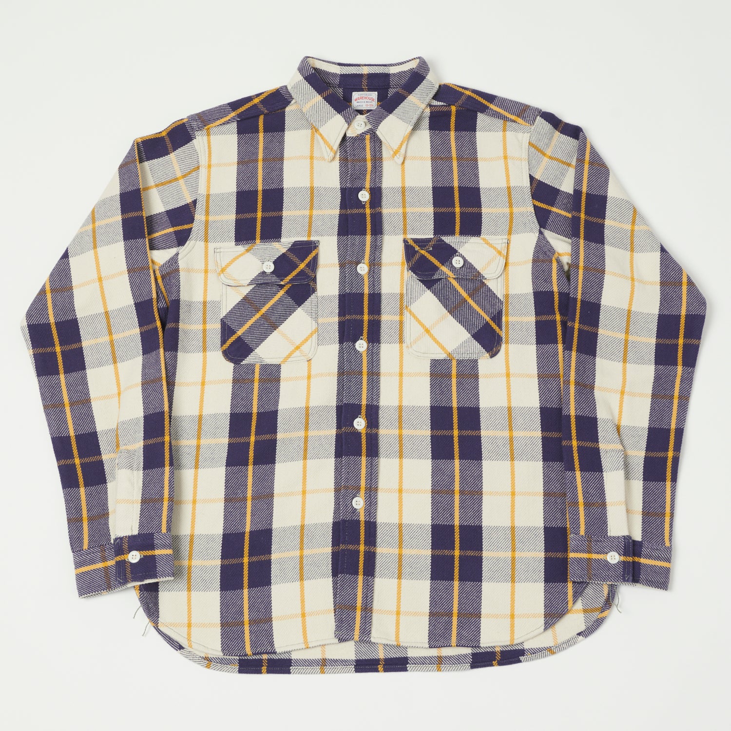 Warehouse & Co 3104 Plaid Flannel Shirt - Navy/Yellow