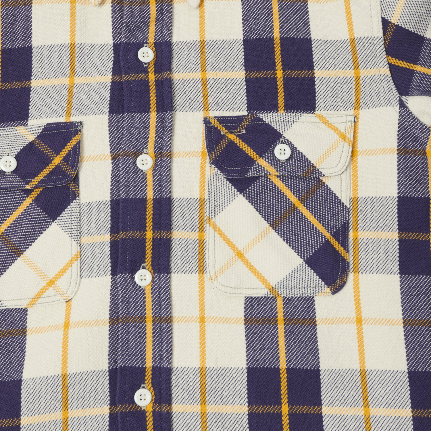 Warehouse & Co 3104 Plaid Flannel Shirt - Navy/Yellow