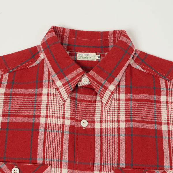 Warehouse & Co 3056 Short Sleeve Check Shirt - Red