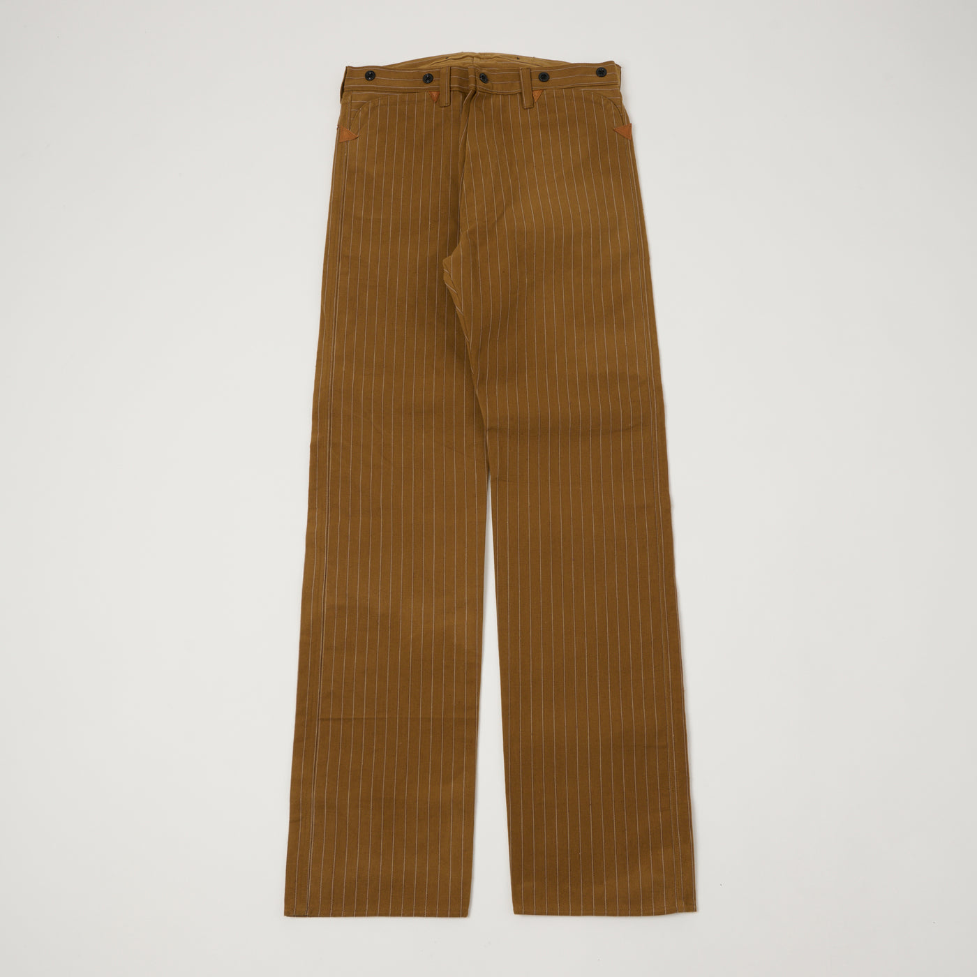Warehouse & Co 1229 'Greenbaum' 1870s Heavy Leather Bound Trousers - Brown