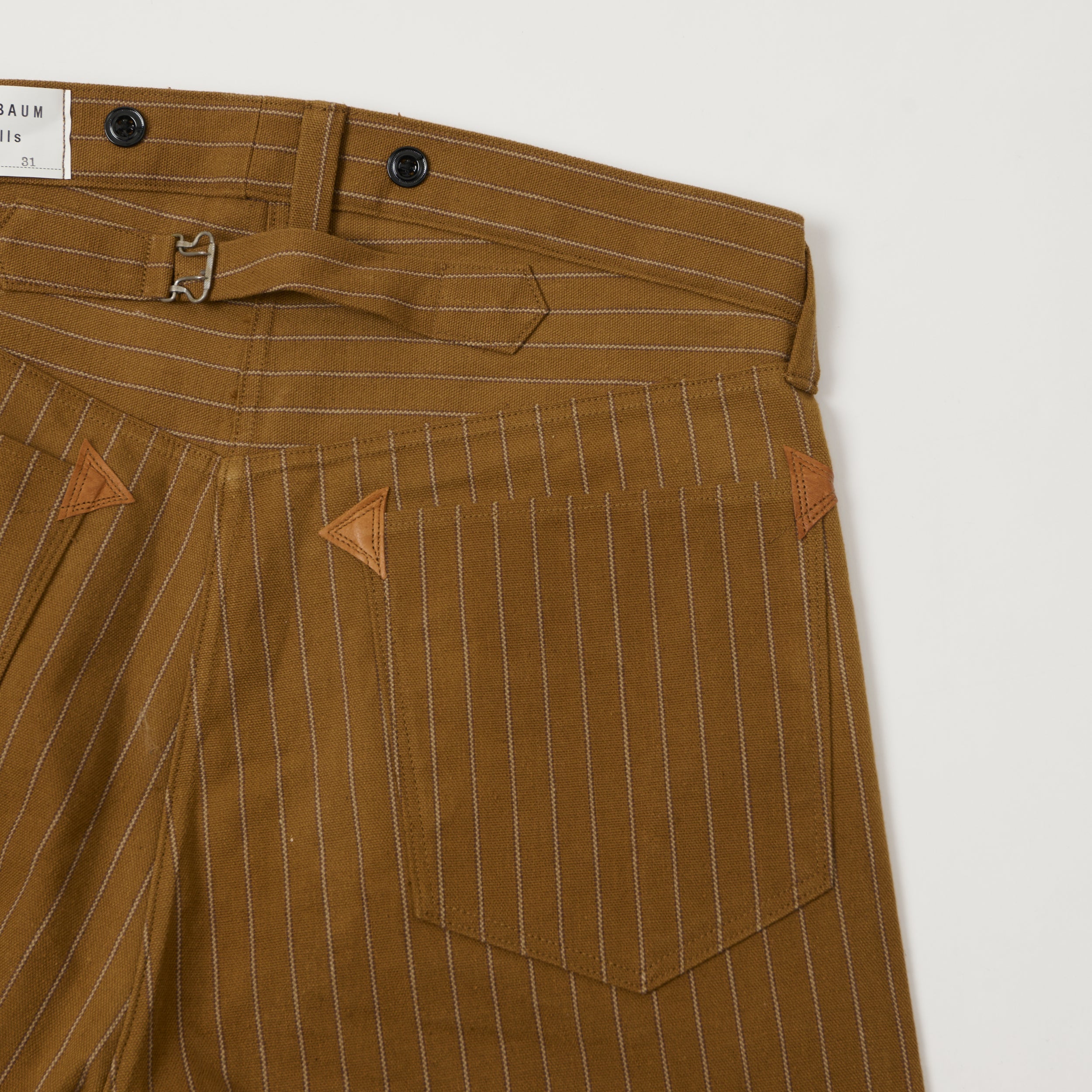 Warehouse & Co 1229 'Greenbaum' 1870s Heavy Leather Bound Trousers - Brown