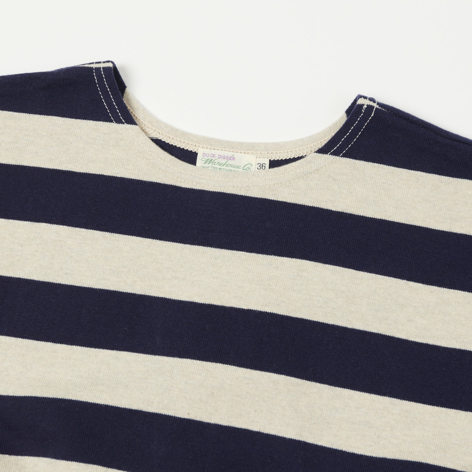 Warehouse & Co 4050 Duck Digger Border Stripe T-Shirt - Navy