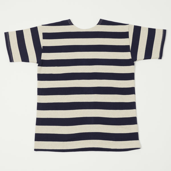 Warehouse & Co 4050 Duck Digger Border Stripe T-Shirt - Navy