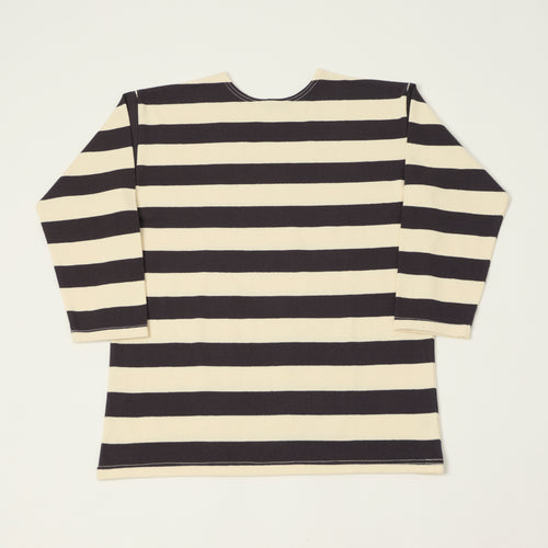 Warehouse & Co 4051 Duck Digger 3/4 Sleeve Border T-Shirt - Black/Natural