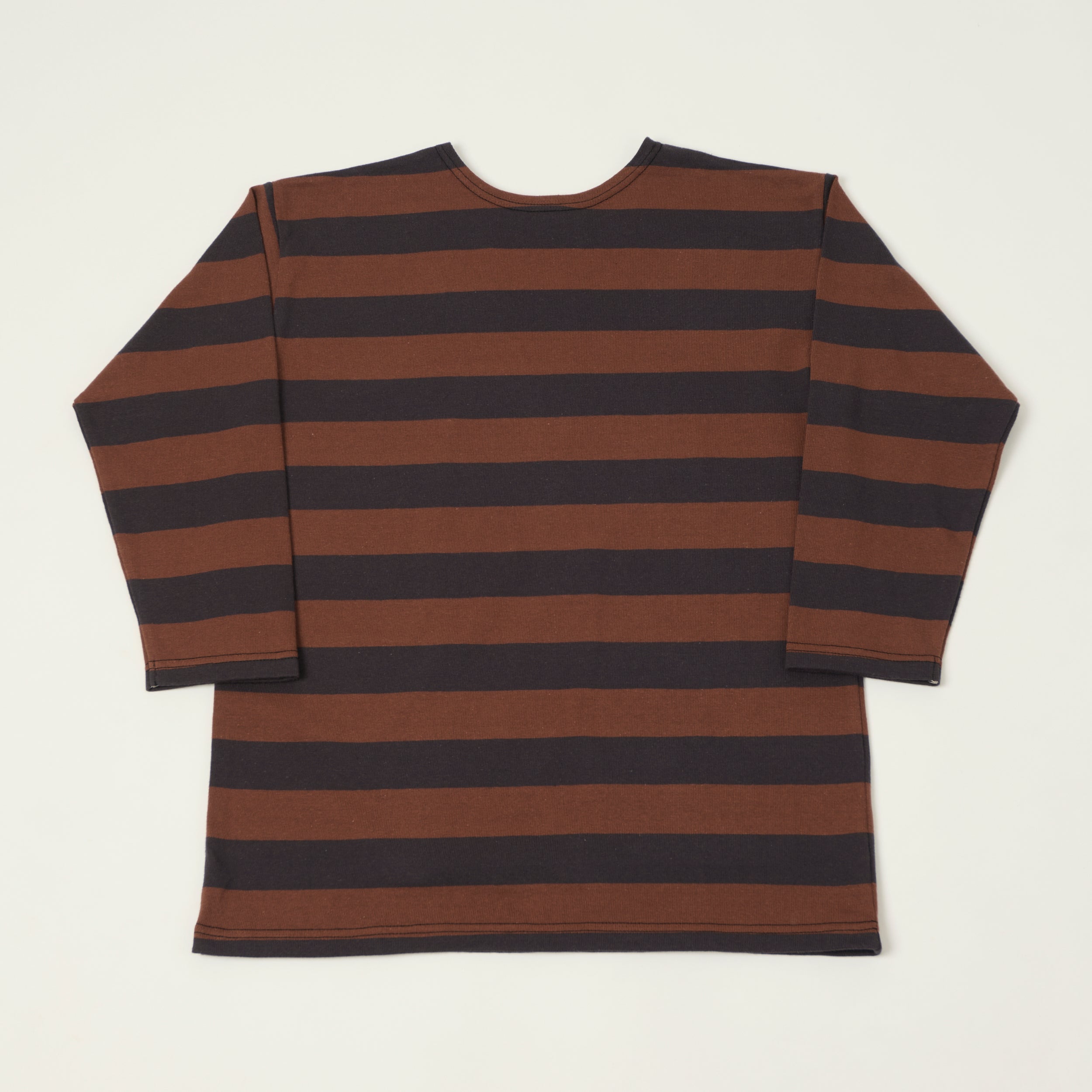 Warehouse & Co 4051 Duck Digger 3/4 Sleeve Border T-Shirt - Black/Brown