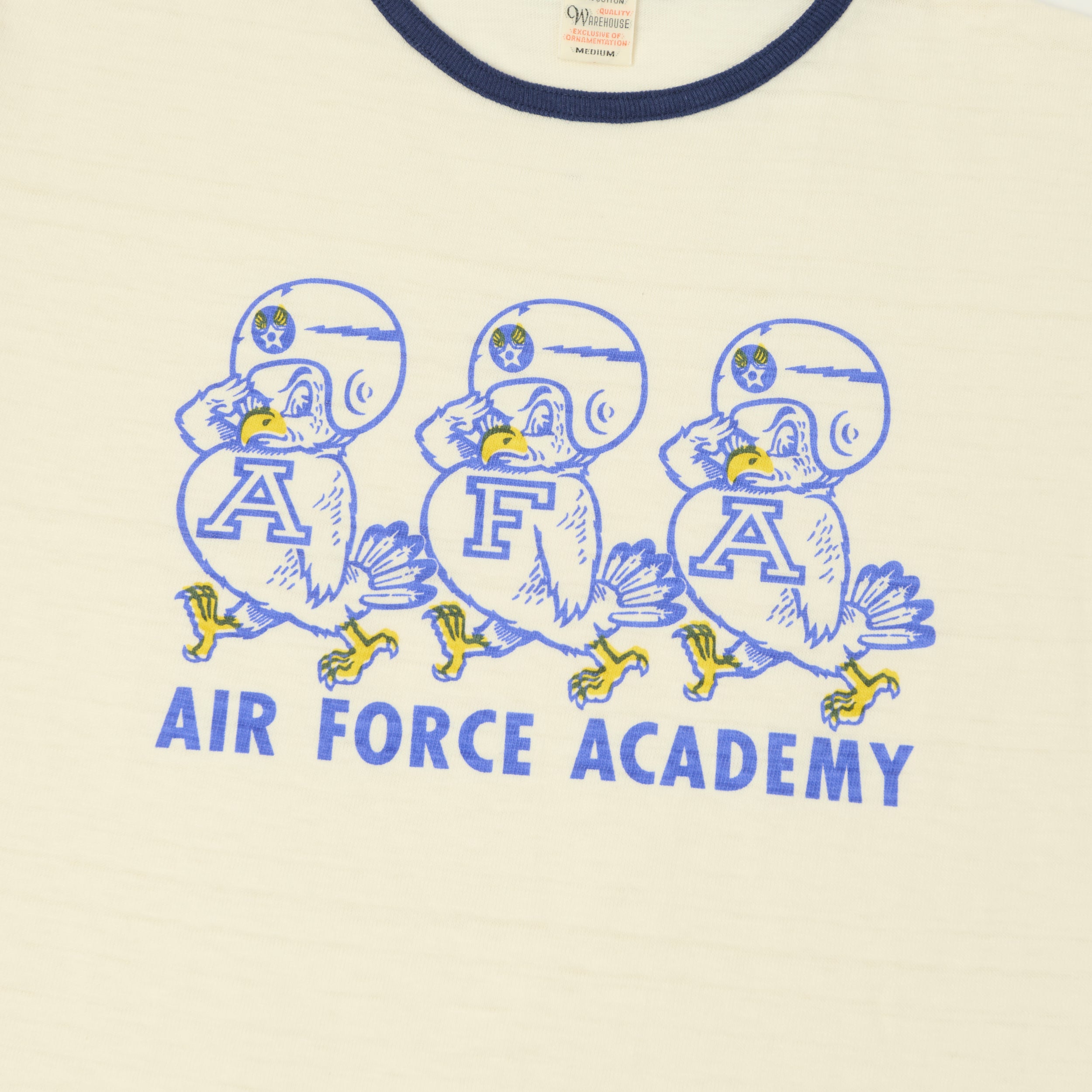 Warehouse & Co 4059 'Air Force Academy' Ringer T-Shirt - Cream