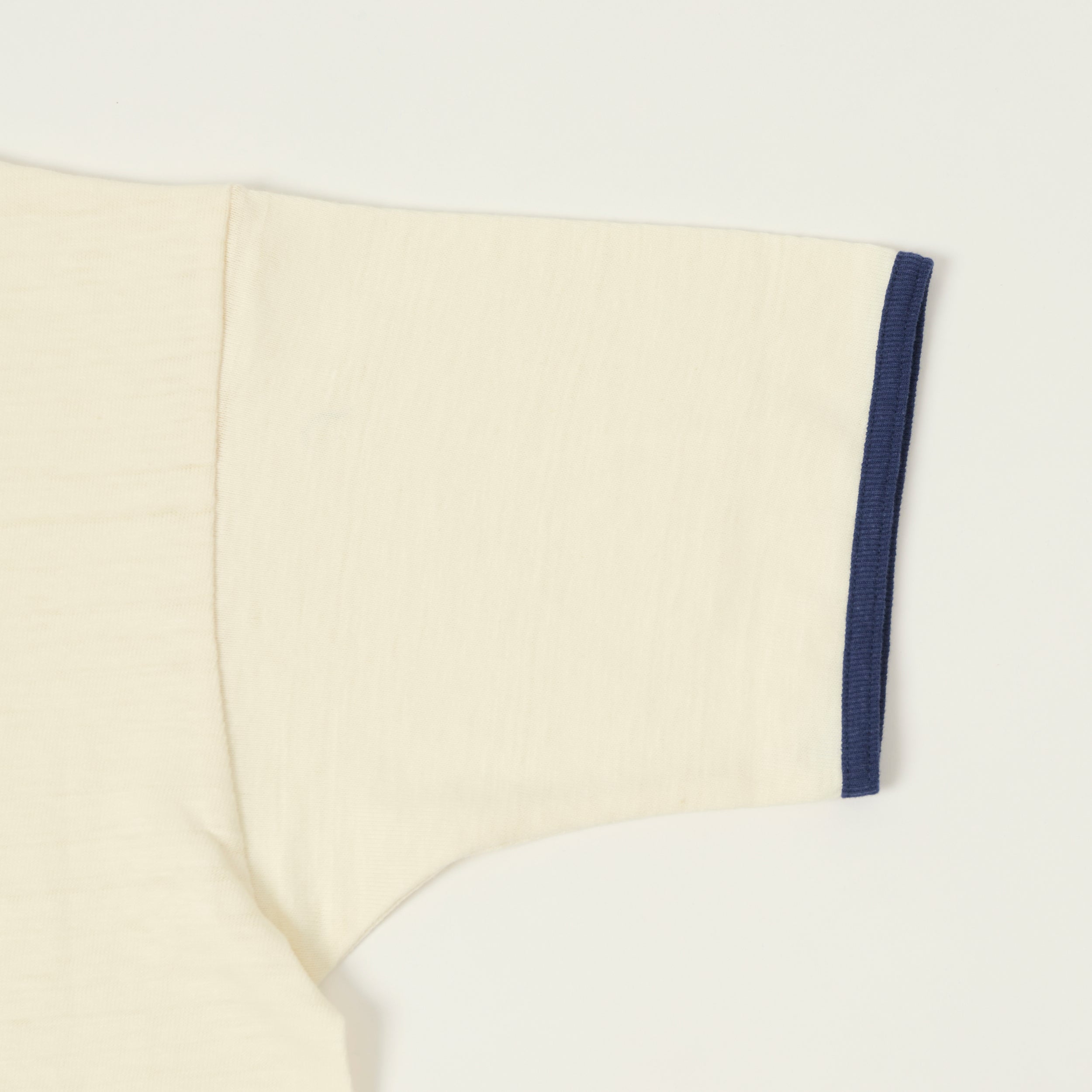 Warehouse & Co 4059 'Air Force Academy' Ringer T-Shirt - Cream/Navy