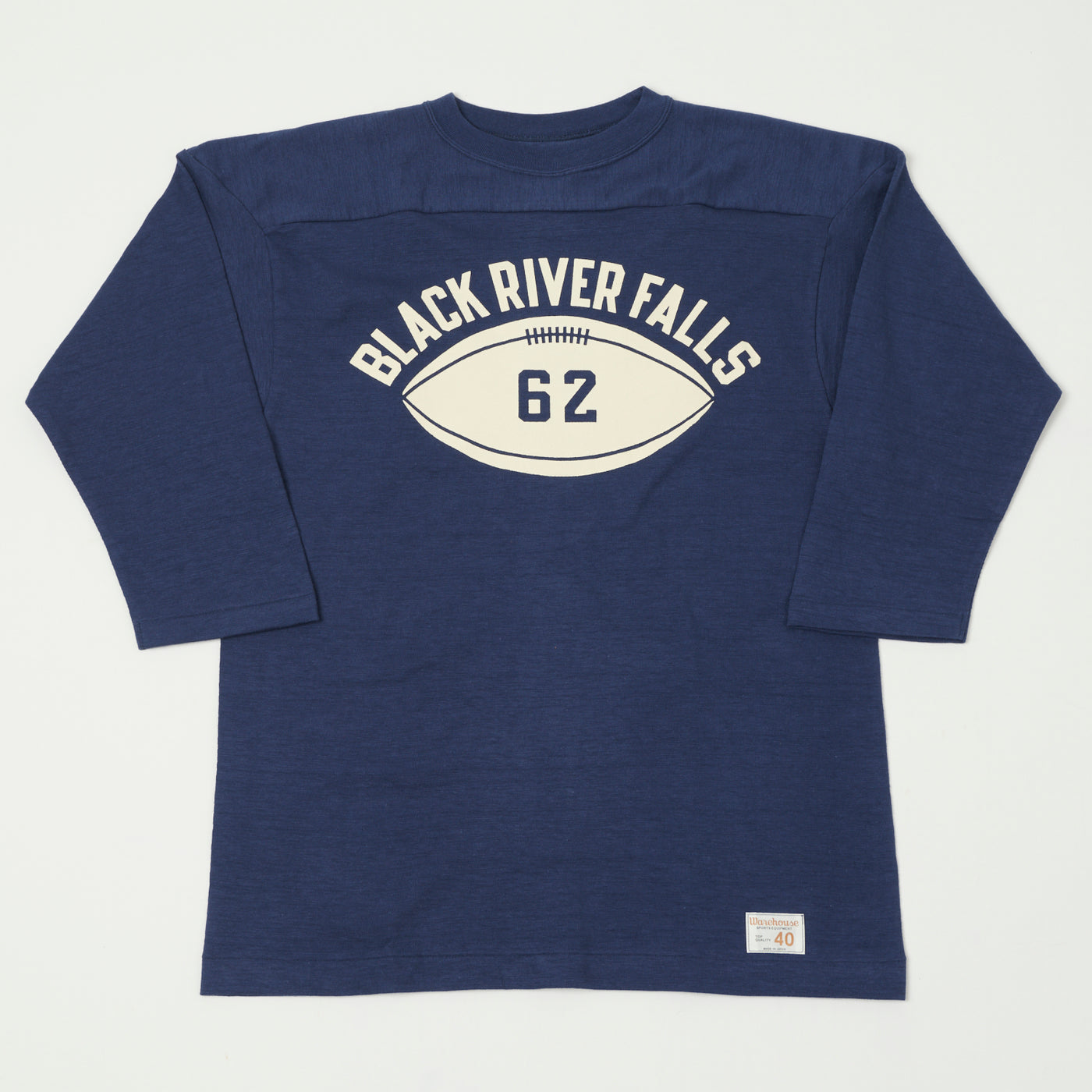 Warehouse & Co 4063 'Black River Falls' 3/4 Sleeve Football T-Shirt - Navy