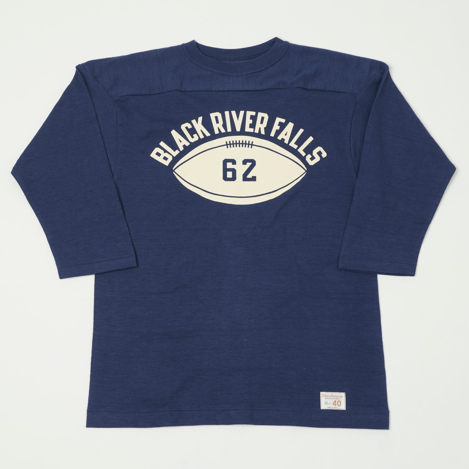 Warehouse & Co 4063 'Black River Falls' 3/4 Sleeve Football T-Shirt - Navy