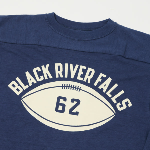 Warehouse 4063 'Black River Falls' 3/4 Sleeve Football Tee - Navy