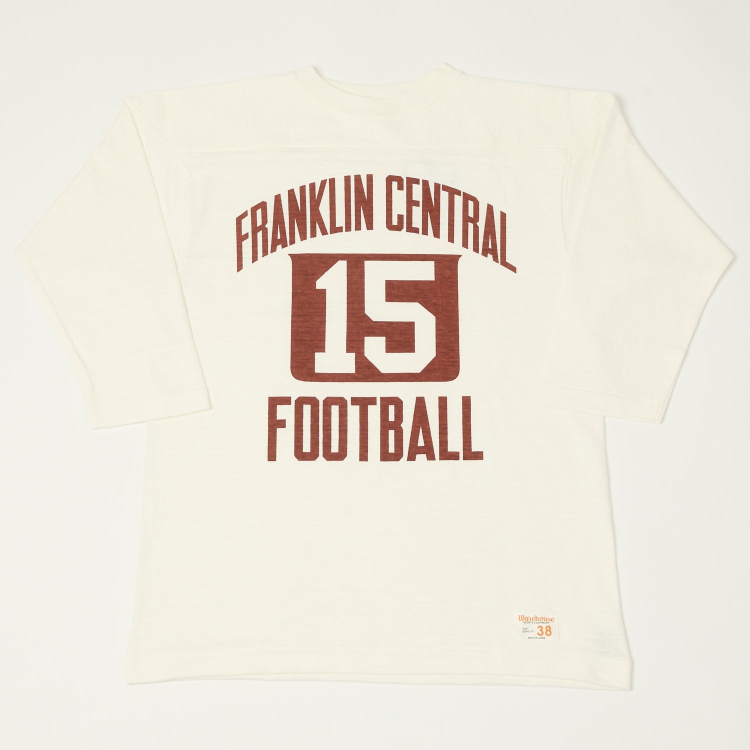 Warehouse & Co 4063 'Franklin Central' 3/4 Sleeve Football T-Shirt - Off White