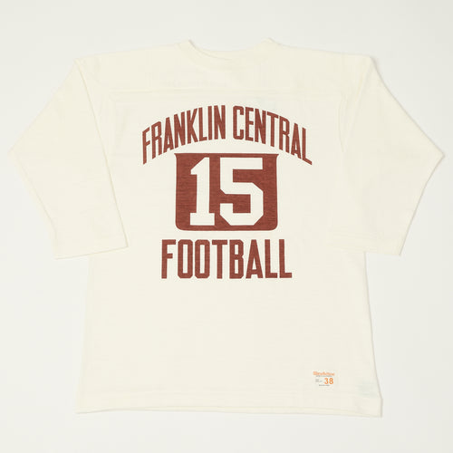 Warehouse & Co 4063 'Franklin Central' 3/4 Sleeve Football T-Shirt - Off White