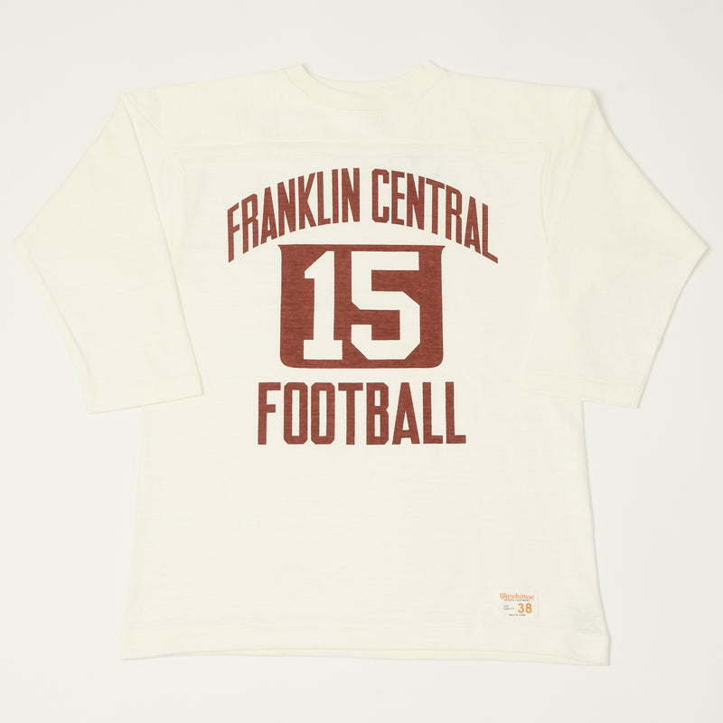 Warehouse & Co 4063 'Franklin Central' 3/4 Sleeve Football Tee - Off White