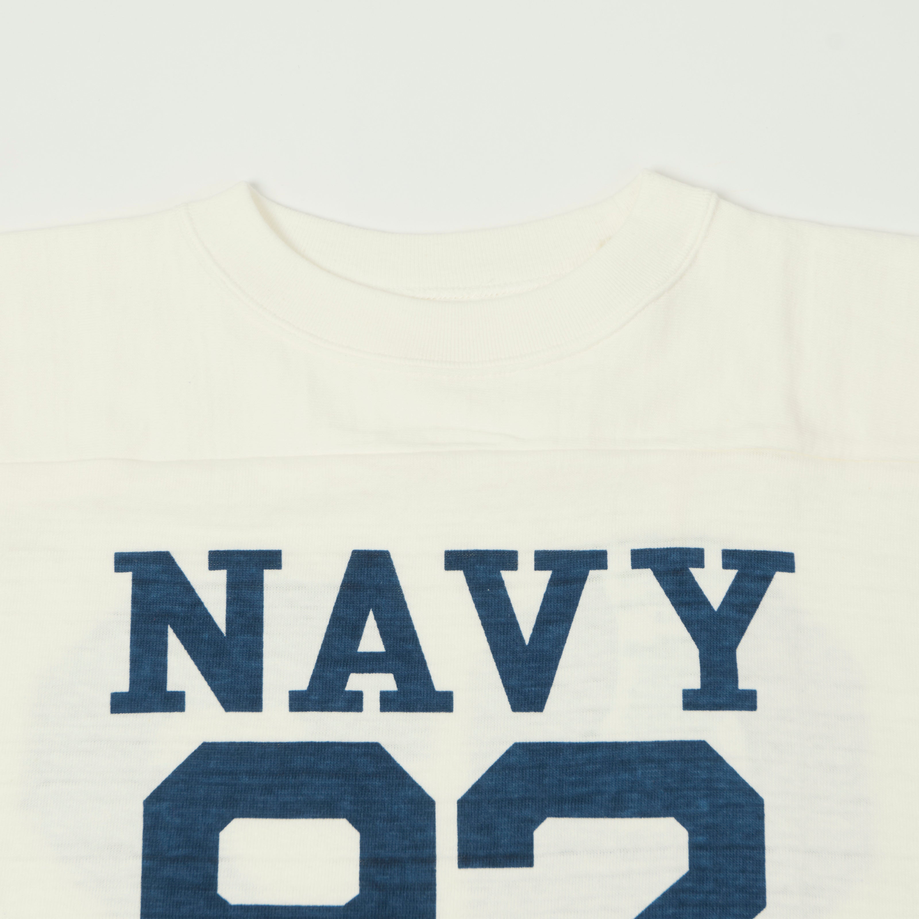 Warehouse & Co 4063 'Navy 92' 3/4 Sleeve Football T-Shirt - Off White
