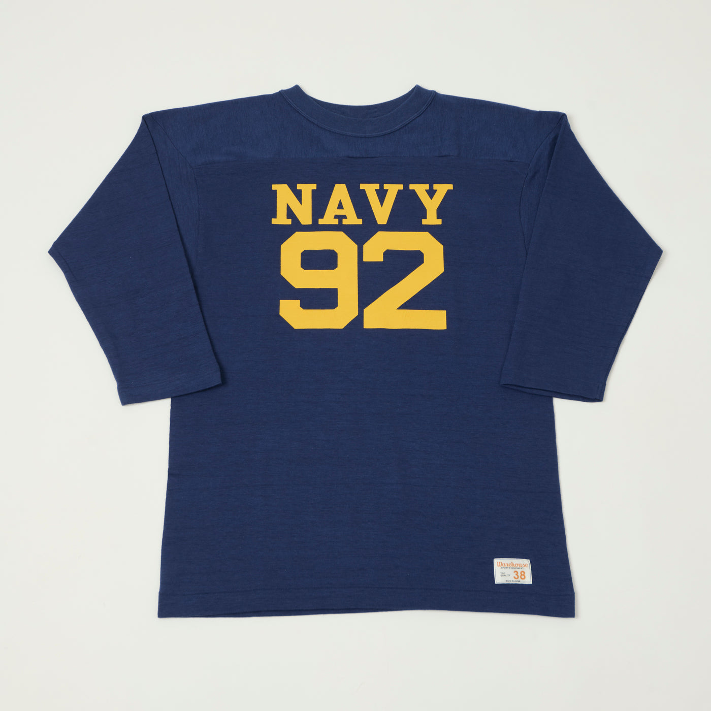 Warehouse & Co 4063 'Navy 92' 3/4 Sleeve Football T-Shirt - Navy