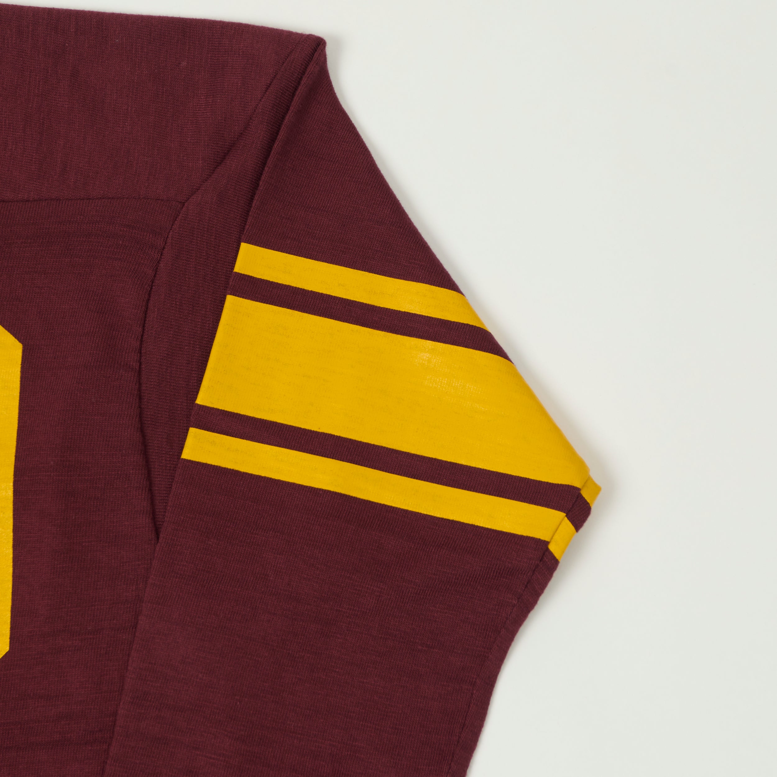 Warehouse & Co 4063 'No. 70' 3/4 Sleeve Football Tee - Bordeaux