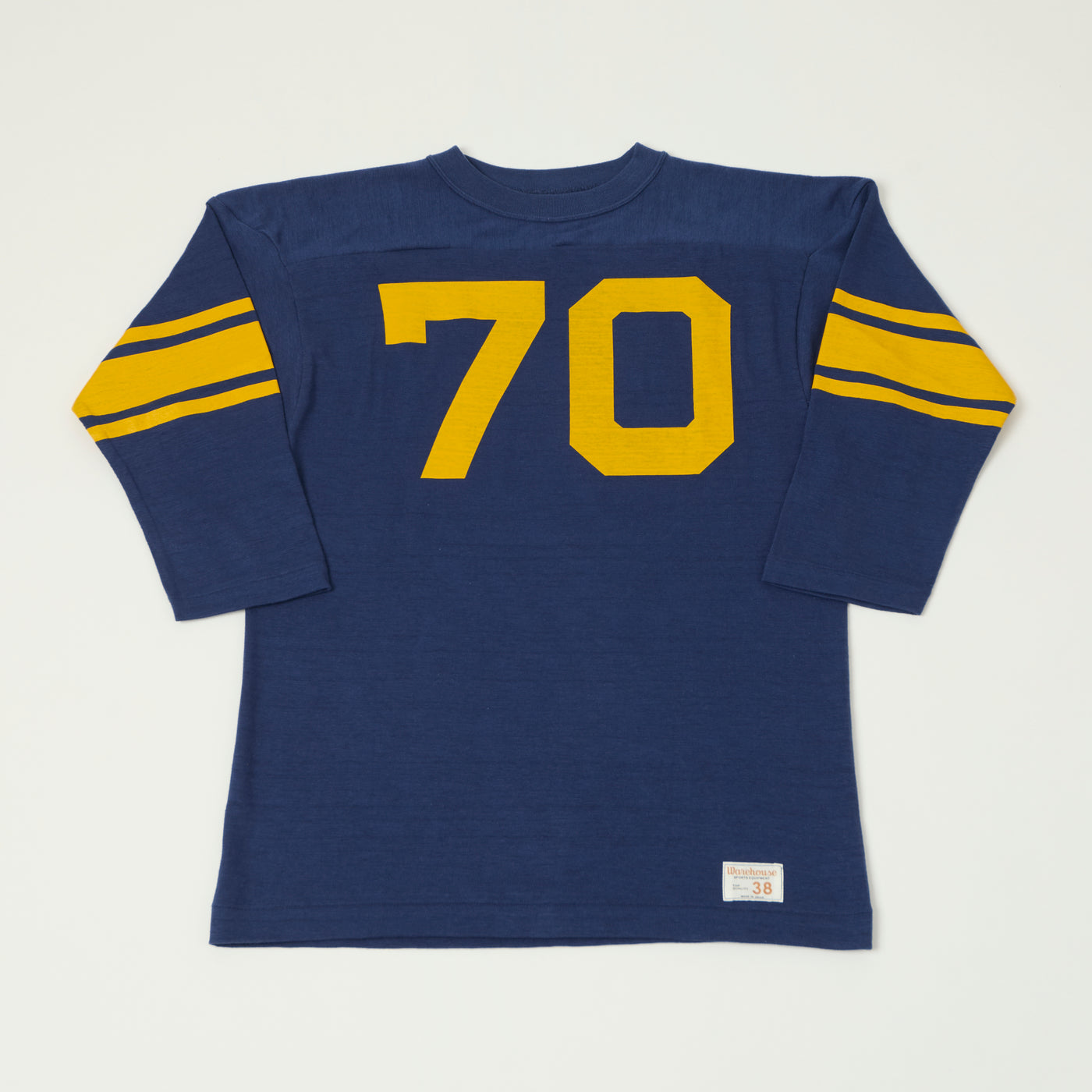 Warehouse & Co 4063 'No. 70' 3/4 Sleeve Football Tee - Navy
