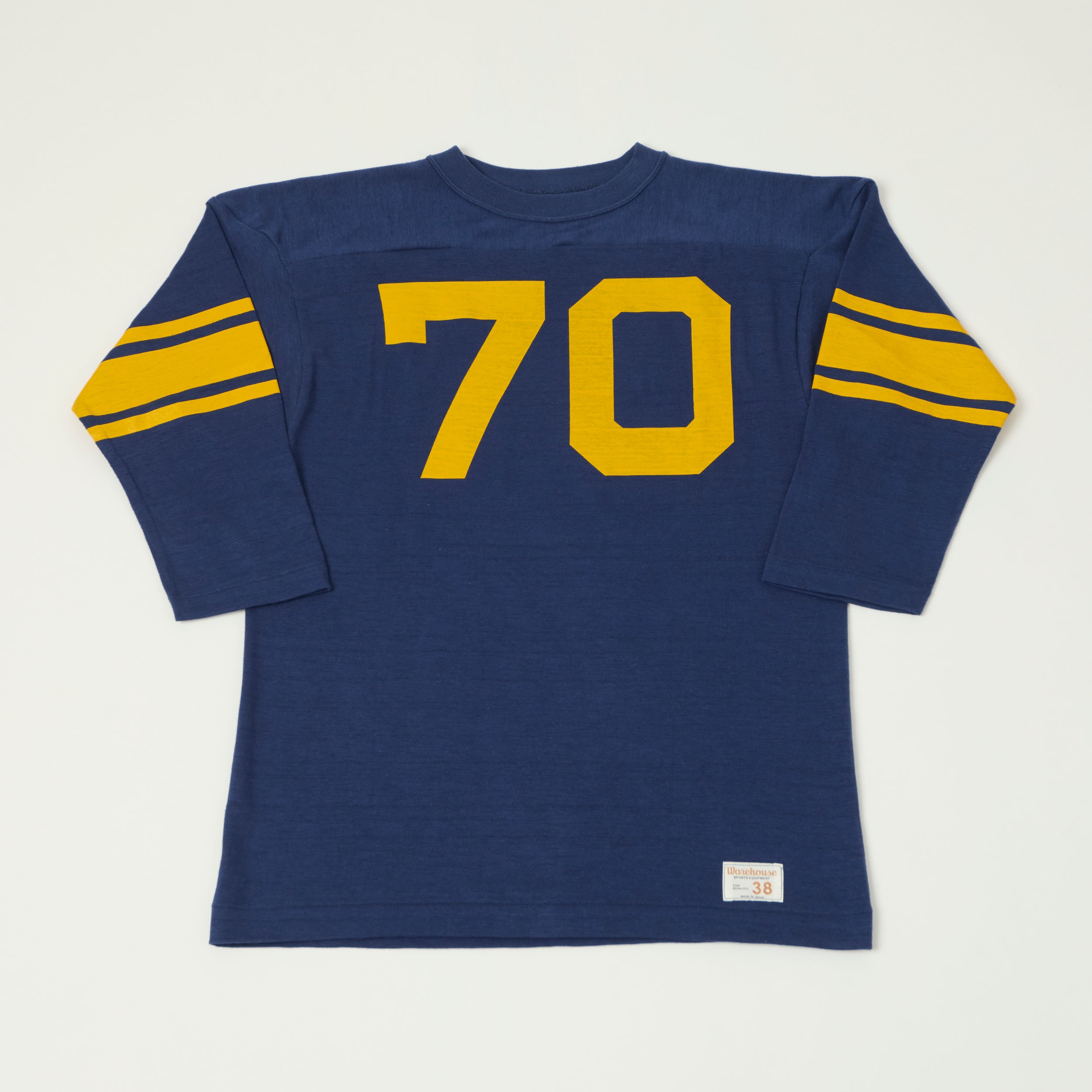 Warehouse & Co 4063 'No. 70' 3/4 Sleeve Football Tee - Navy