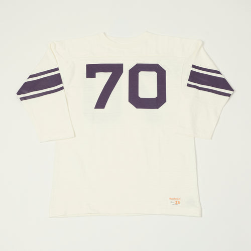 Warehouse & Co 4063 'No. 70' 3/4 Sleeve Football Tee - Off White