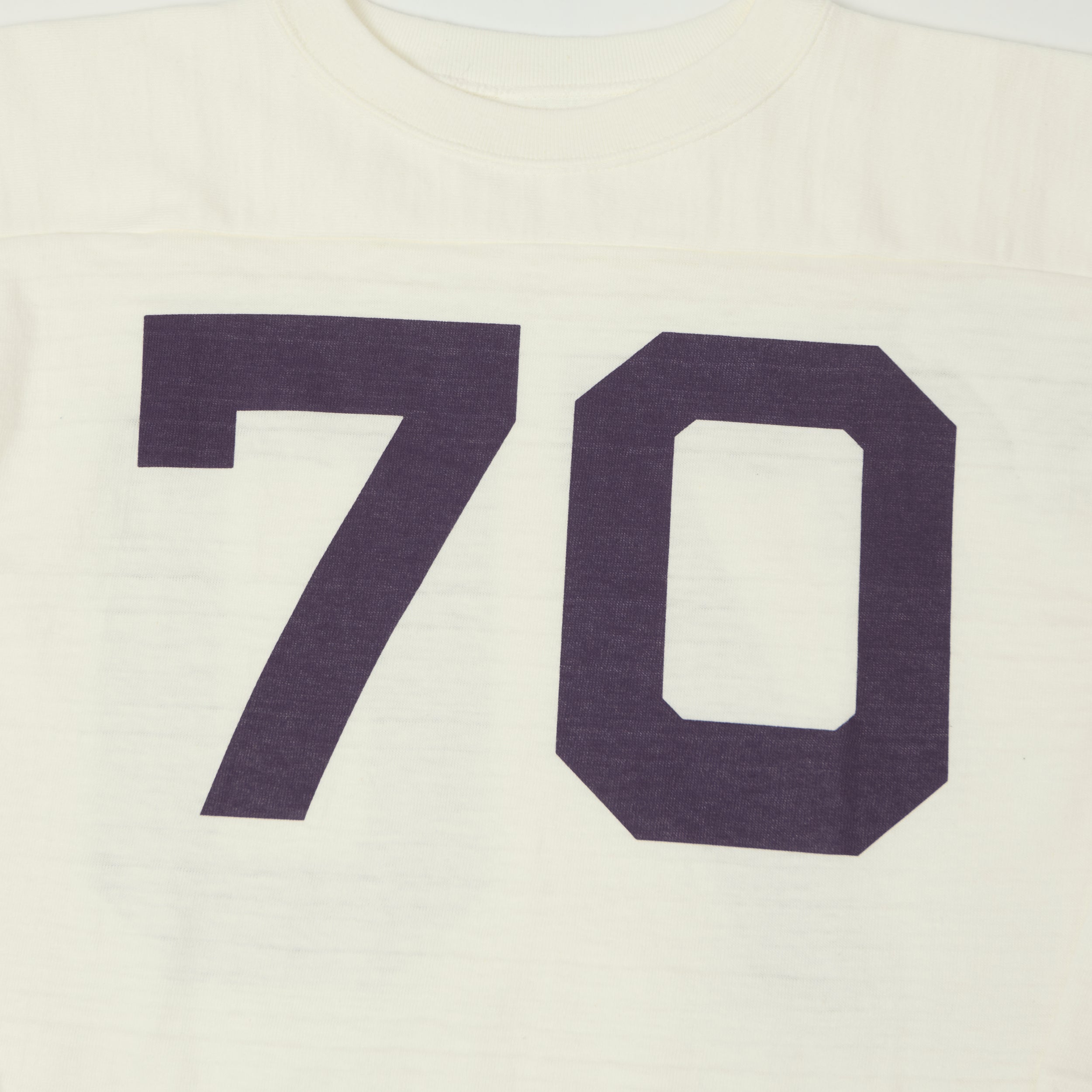 Warehouse & Co 4063 'No. 70' 3/4 Sleeve Football Tee - Off White
