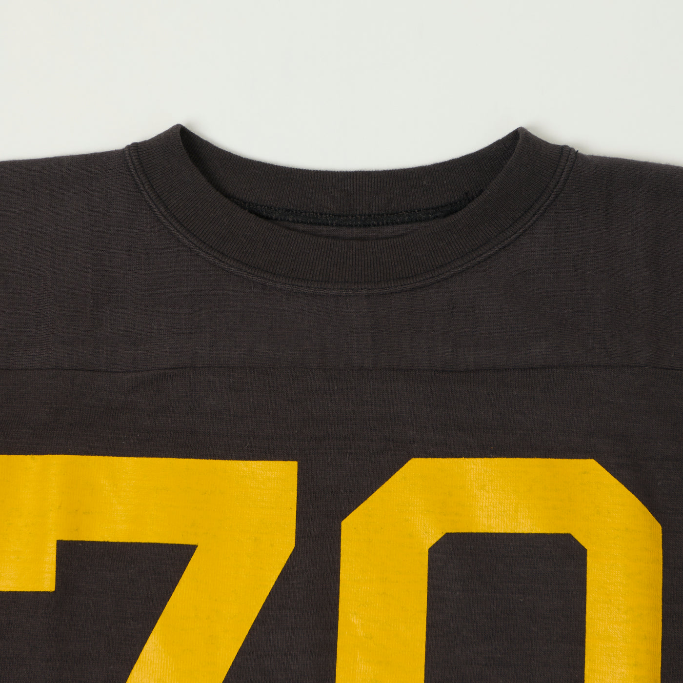 Warehouse & Co 4063 'No. 70' 3/4 Sleeve Football Tee - Black
