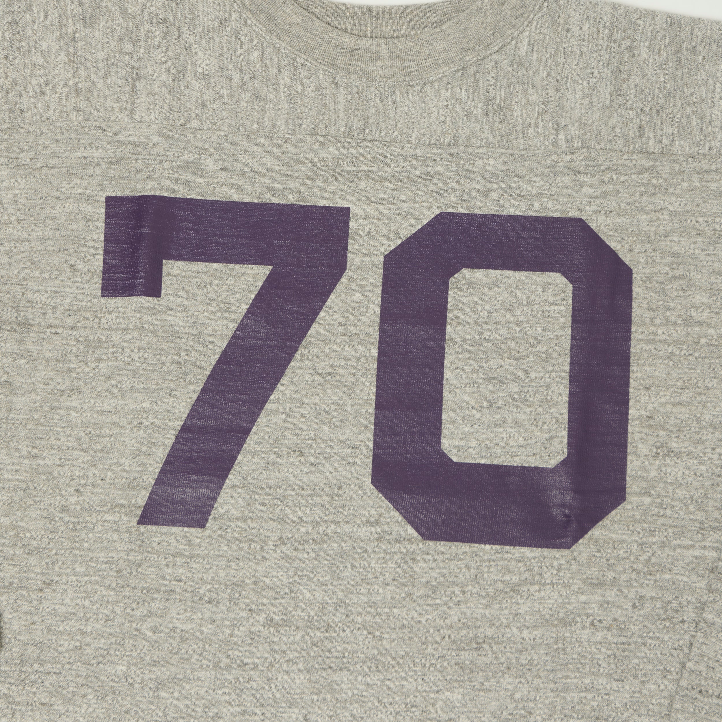 Warehouse & Co 4063 'No. 70' 3/4 Sleeve Football Tee - Heather Grey