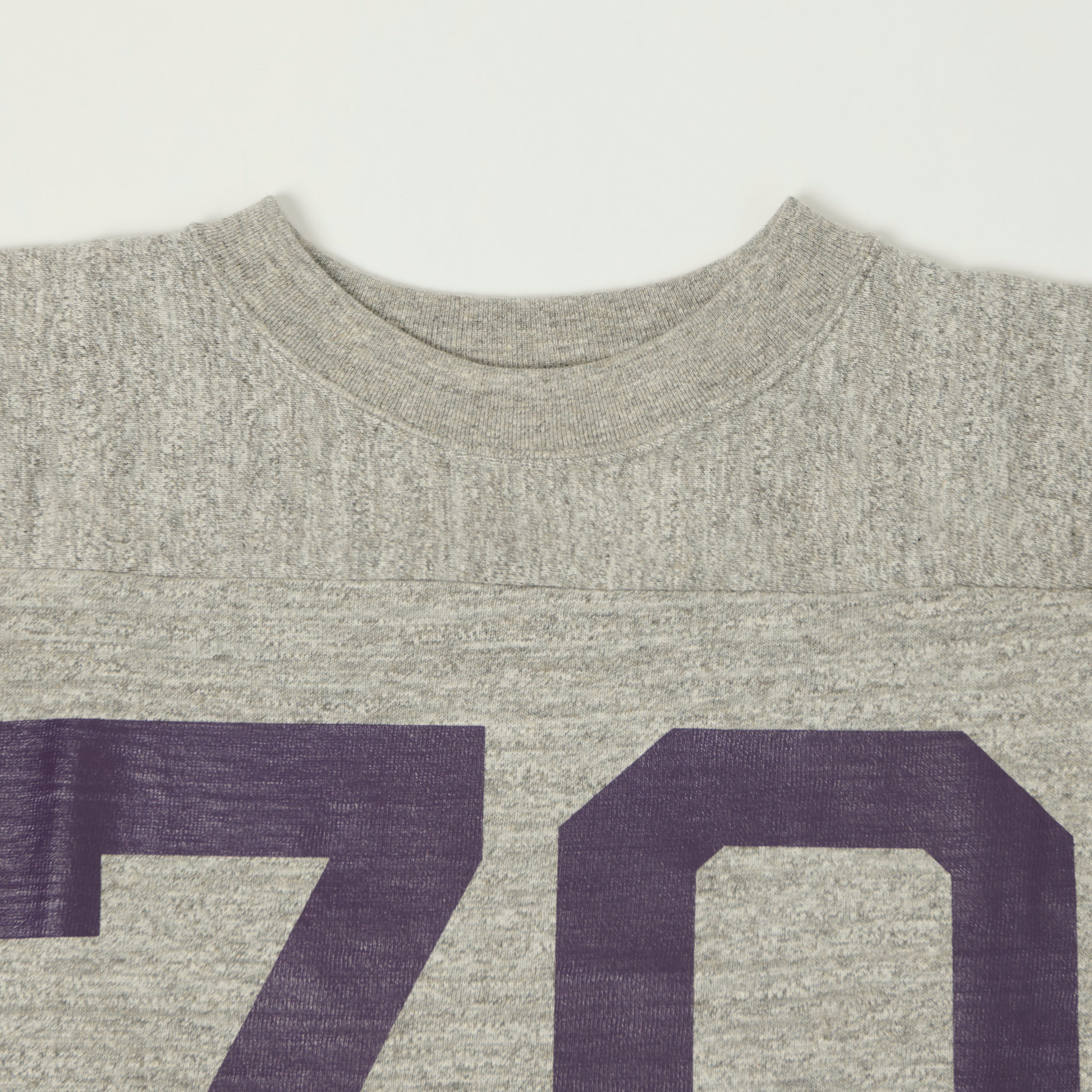 Warehouse & Co 4063 'No. 70' 3/4 Sleeve Football Tee - Heather Grey