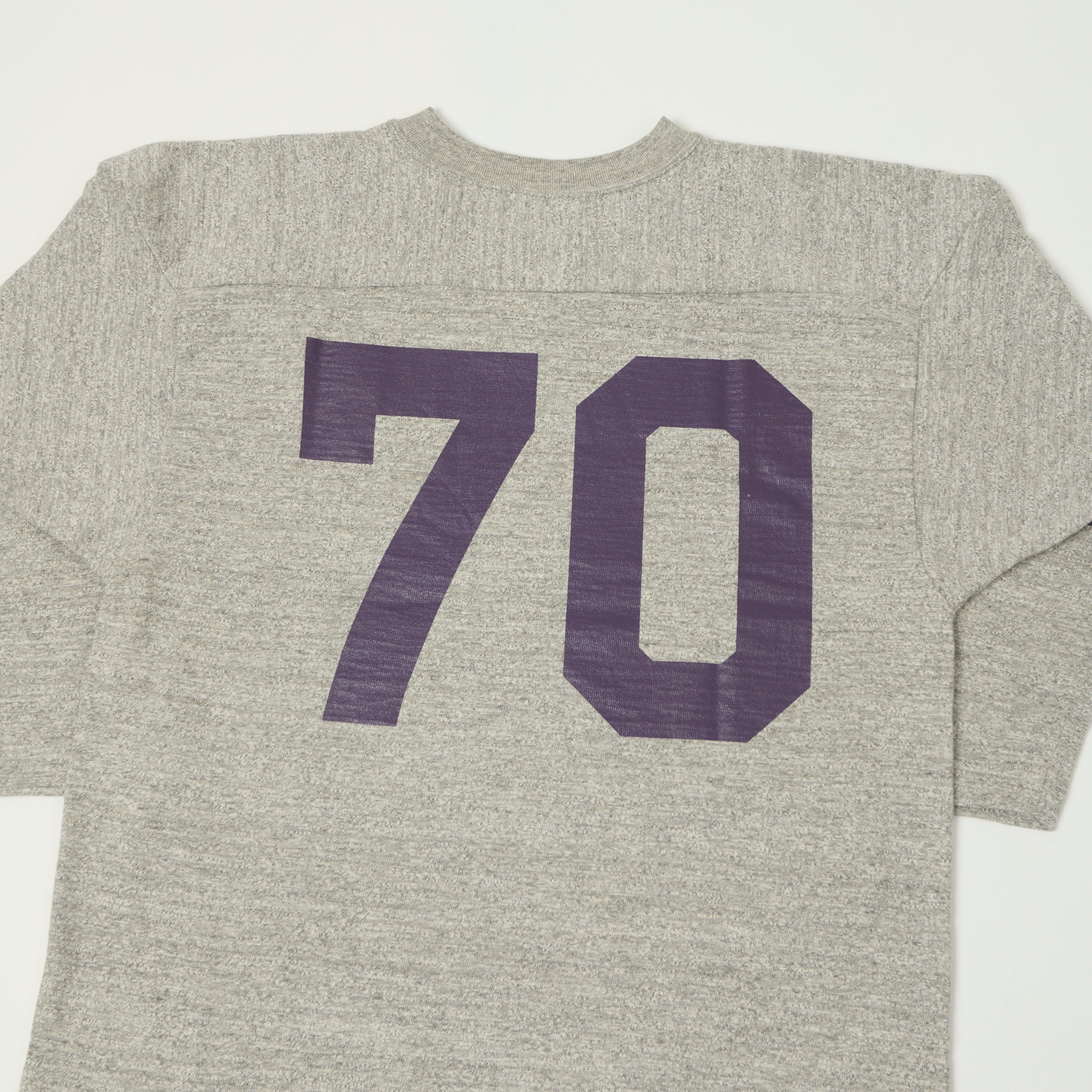 Warehouse & Co 4063 'No. 70' 3/4 Sleeve Football Tee - Heather Grey