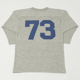 Warehouse 4063 'No. 73' 3/4 Sleeve Football Tee - Heather Grey