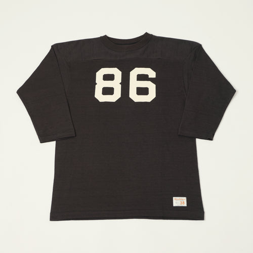 Warehouse & Co 4063 'No. 86' 3/4 Sleeve Football Tee - Black