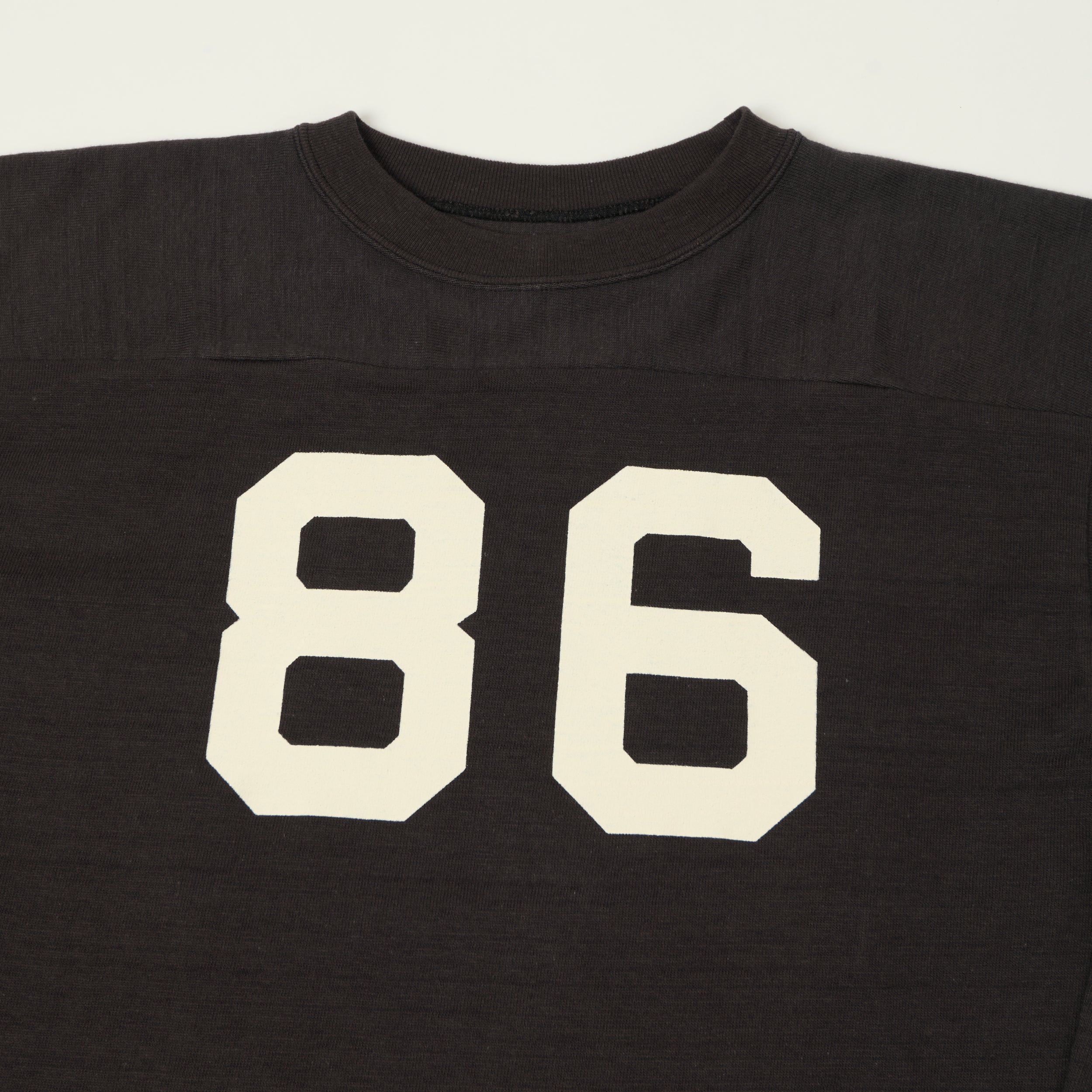 Warehouse & Co 4063 'No. 86' 3/4 Sleeve Football Tee - Black