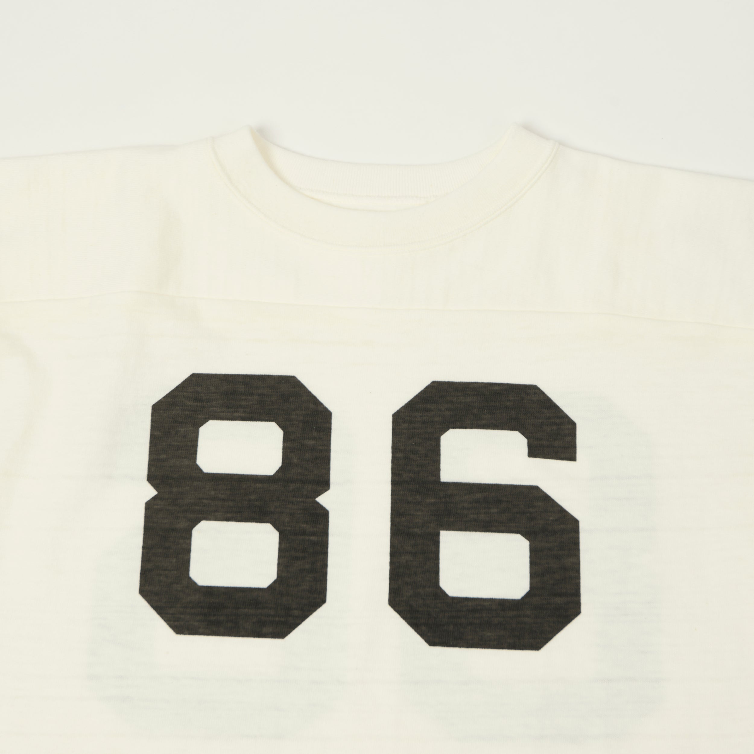 Warehouse & Co 4063 'No. 86' 3/4 Sleeve Football Tee - Off White