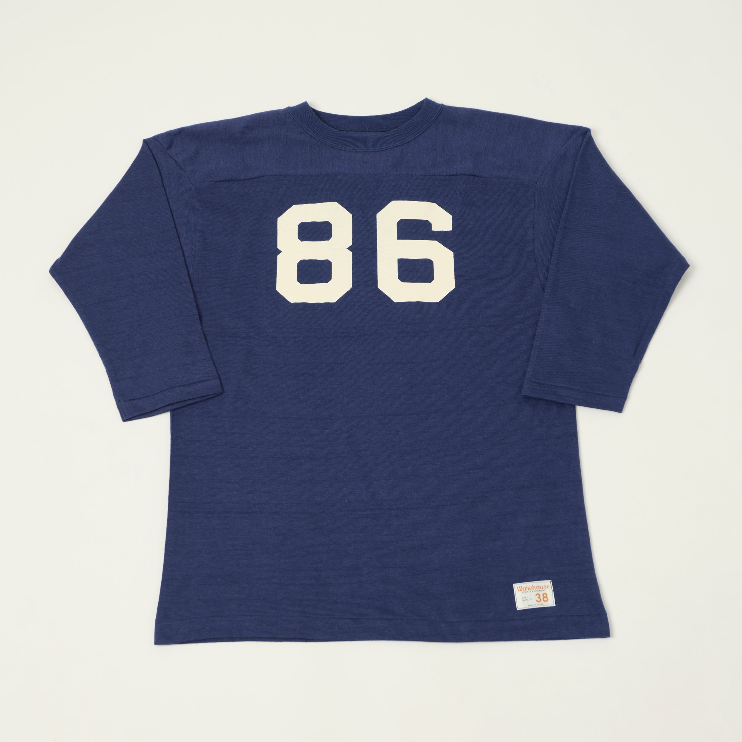 Warehouse & Co 4063 'No. 86' 3/4 Sleeve Football Tee - Navy