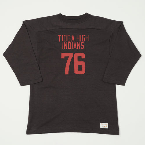 Warehouse & Co 4063 'Tioga High' 3/4 Sleeve Football T-Shirt - Black