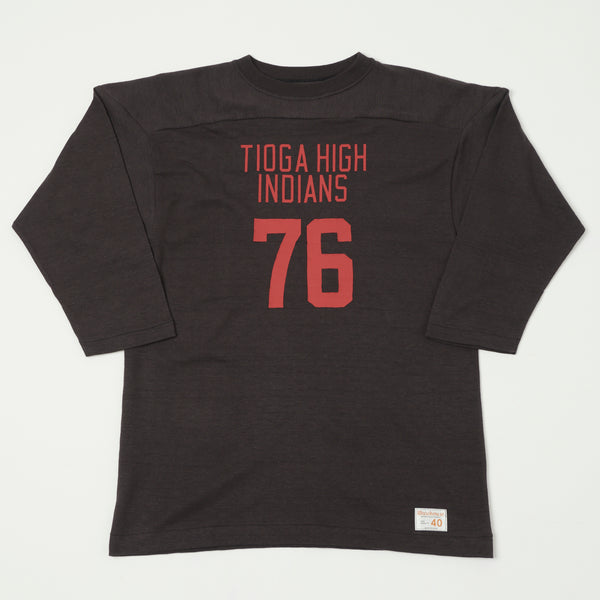 Warehouse 4063 'Tioga High' 3/4 Sleeve Football Tee - Black