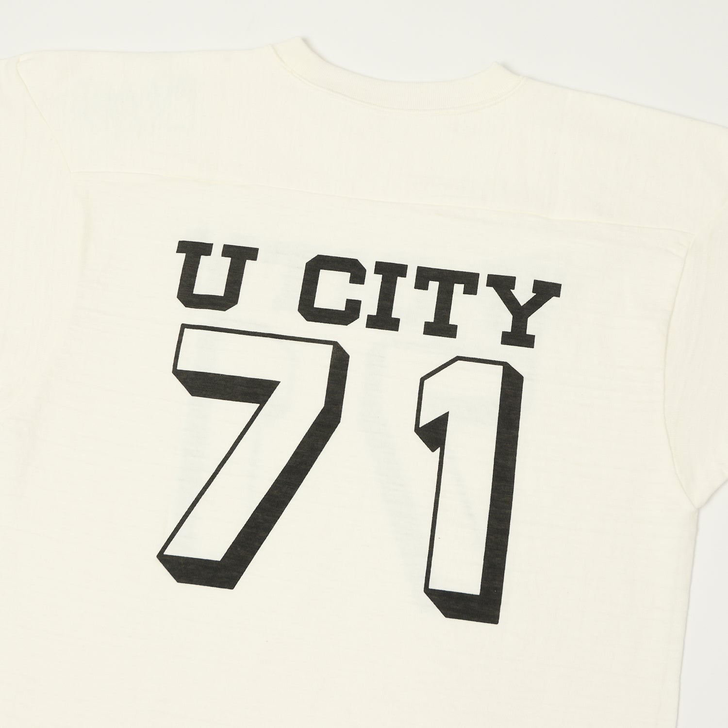 Warehouse & Co 4063 'U City' 3/4 Sleeve Football T-Shirt - Off White