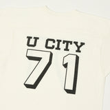 Warehouse & Co 4063 'U City' 3/4 Sleeve Football Tee - Off White