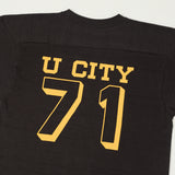 Warehouse & Co 4063 'U City' 3/4 Sleeve Football Tee - Black