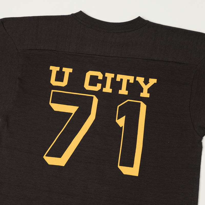 Warehouse & Co 4063 'U City' 3/4 Sleeve Football Tee - Black