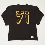 Warehouse & Co 4063 'U City' 3/4 Sleeve Football Tee - Black